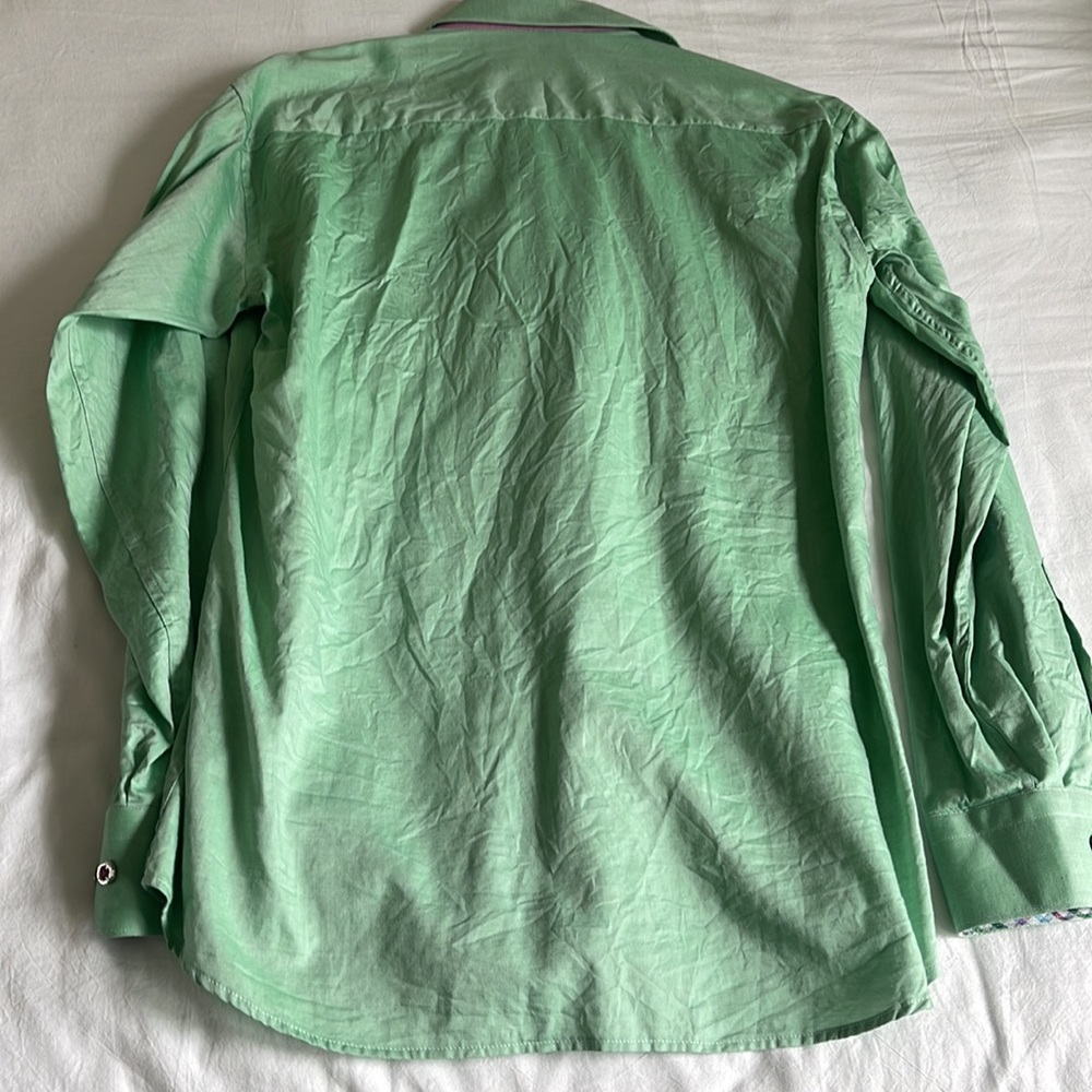 Jared Lang Green Button Down - image 7